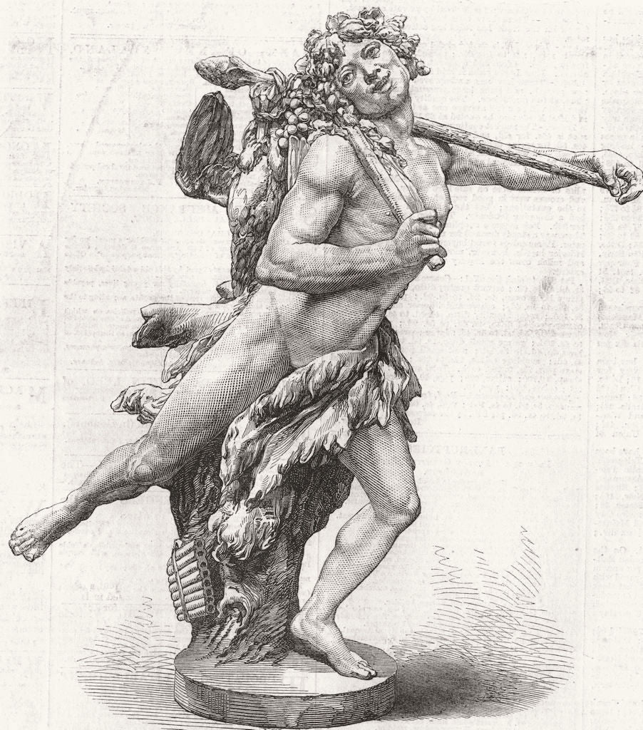 YORKS. Terra-Cotta figure of young Bacchus 1868 old antique print picture
